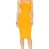 Alice + Olivia Alina Midi Dress With Cord Straps Tangerine