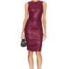 LEDER-MIDIKLEID JAMILLA Aubergine