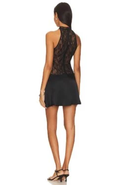 X Revolve Stanford Lace Mini Dress Black -Bardot Store AMAN WD1902 V3