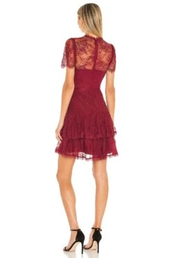X REVOLVE Leilani Mini Dress Burgundy -Bardot Store ASTR WD195 V3