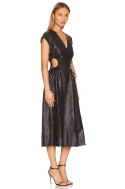 Miranda Midi Dress Dark Brown -Bardot Store ASTR WD306 V2