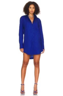 Clay Shirt Dress Cobalt