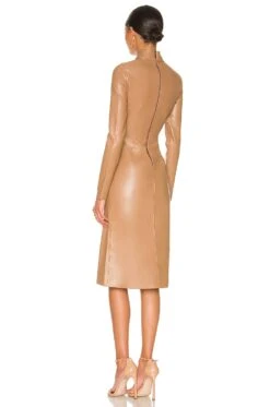 Bardot Harley Faux Leather Dress Tan -Bardot Store BARD WD467 V3