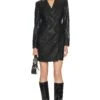 BCBGMAXAZRIA Leather Blazer Dress Black