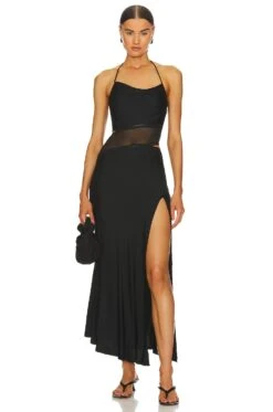 BEC + BRIDGE Max Halter Gown Black