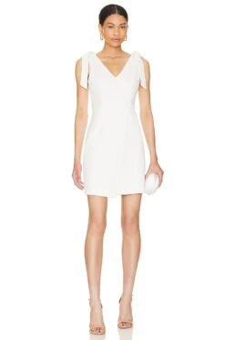 BCBGeneration Tie Sleeve Mini Dress Ivory