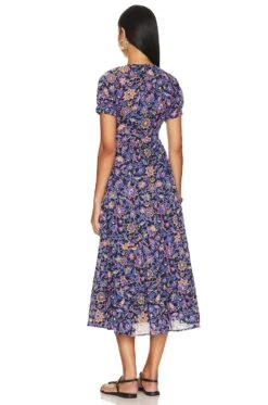 X REVOLVE Norma Dress Poppy Mallow Black -Bardot Store BJNA WD82 V3