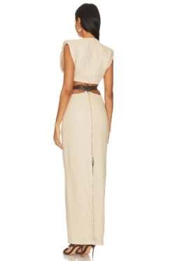 Haba Beige Maxi Dress Cream -Bardot Store BROR WD551 V3