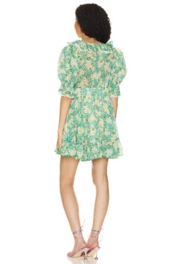 Chiffon Puffed Mini Dress New York Blossom -Bardot Store BYTR WD8 V3