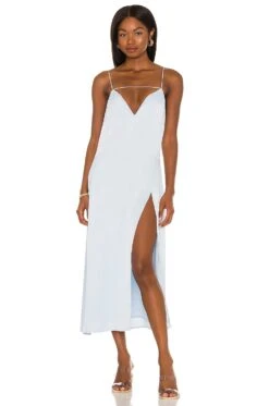 Camila Coelho Darla Midi Dress Pale Blue