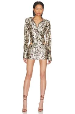 Revolve Clothing Store 15 Camila Coelho Alaina Mini Dress Brown Waves