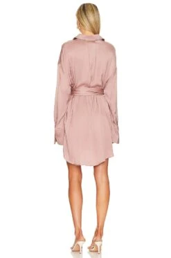 Stretch Silky Woven Essex Shirt Dress Mauve -Bardot Store CSER WD107 V3
