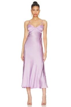 Midi Dress With Bust Panel Mauve Merlot