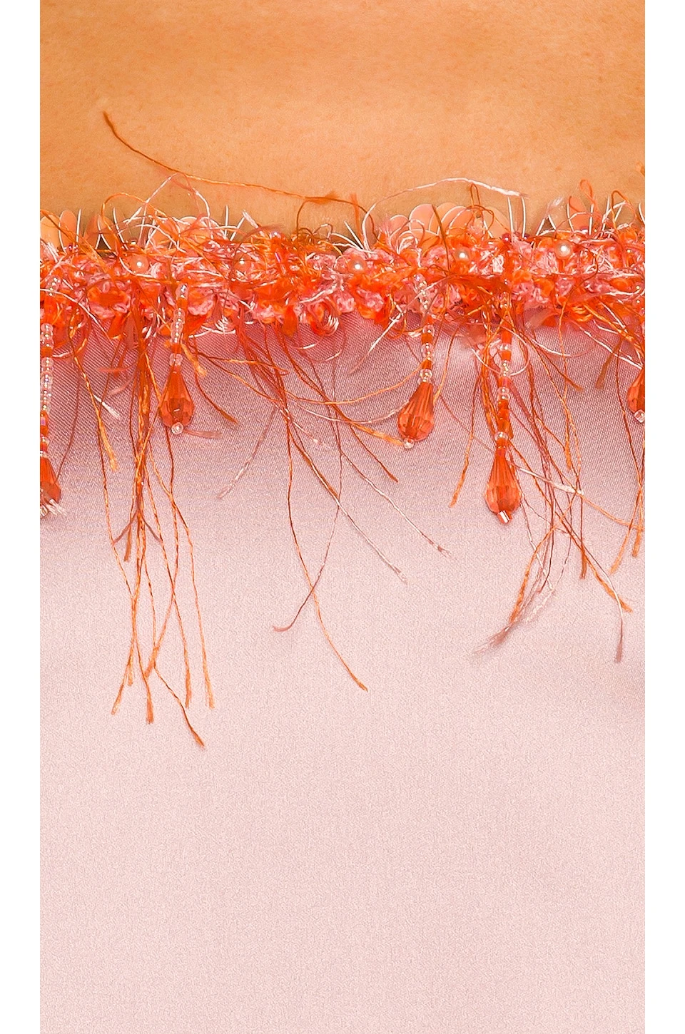 Beaded Mini Dress Satin Pink 4 Beaded Mini Dress Satin Pink - Image 4