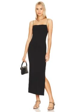 Side Slit Maxi Dress Black -Bardot Store ENZA WD454 V1 1