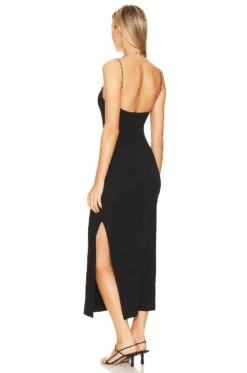Side Slit Maxi Dress Black -Bardot Store ENZA WD454 V3