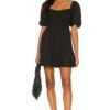 Faithfull The Brand Marinelli Mini Dress Plain Black