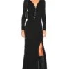 FRAME Henley Maxi Dress Noir