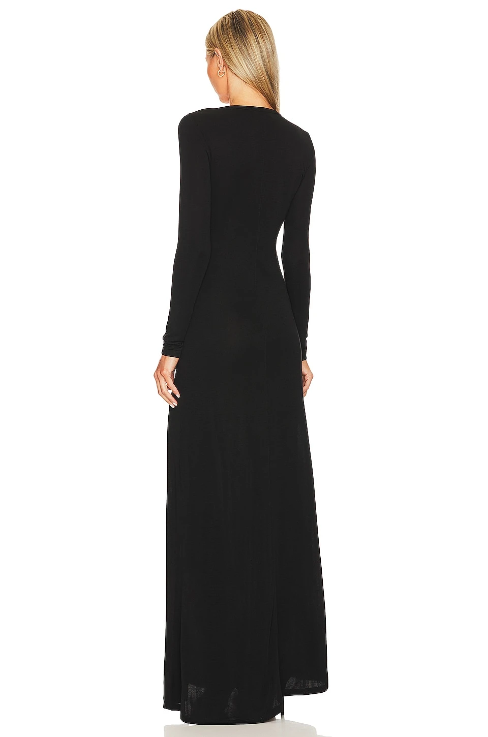FRAME Henley Maxi Dress Noir 3 FRAME Henley Maxi Dress Noir - Image 3
