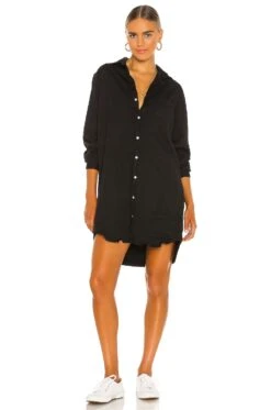 Mary Woven Button Up Dress Blackout -Bardot Store FNKE WD5 V1 1
