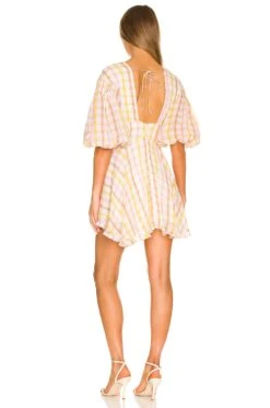 Rue Puff Sleeve Mini Dress Yellow -Bardot Store FORL WD1001 V3