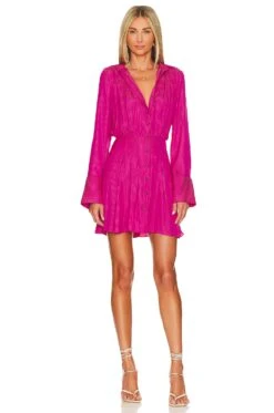 FREE PEOPLE Everly Shirtdress Pink Phenom