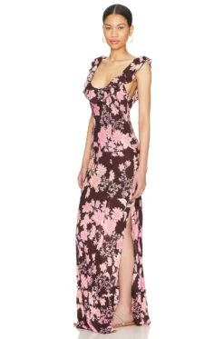 FREE PEOPLE Remind Me Maxi Slip Dress Dark Chocolate -Bardot Store FREE WD2459 V3