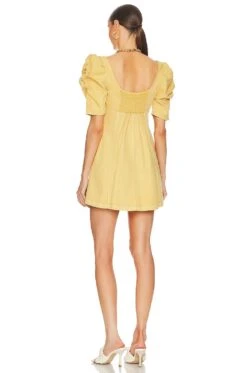 FREE PEOPLE Cheyenne Denim Mini Sand Dune -Bardot Store FREE WD2486 V3