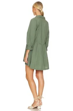 FREE PEOPLE Hannah Poplin Dress Army -Bardot Store FREE WD2510 V3