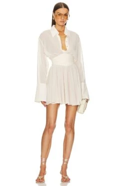 Sheer Mini Shirt Dress Black 8 Sheer Mini Shirt Dress Black -Bardot Store HLSA WD25 V1