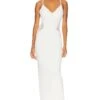 HERVE LEGER Mixed Pointelle Strappy Gown Alabaster