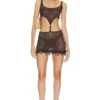 Jaded London Magma Crochet Mini Dress Brown