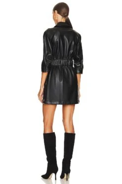Ashby Faux Leather Mini Dress Black -Bardot Store JSKI WD205 V3