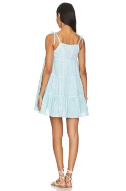 Trapeze Mini Dress Turquoise & Silver -Bardot Store JULR WD47 V3