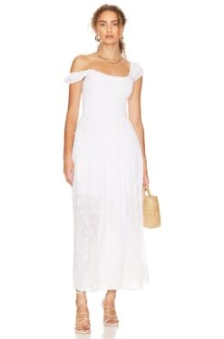 Valerie Smocked Midi Dress White -Bardot Store KARI WD580 V4