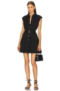 Revolve Clothing Store 5 Dona Mini Dress Black