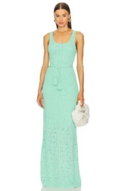 Giulia Knit Maxi Dress Tiffany Blue