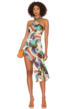 Qi Pao Mini Dress Mix Print