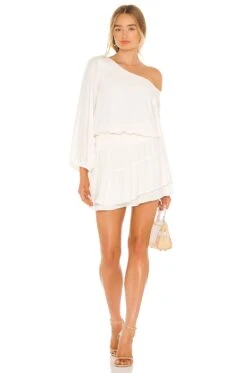 One Shoulder Ruffle Dress Black -Bardot Store KISA WD404 V1