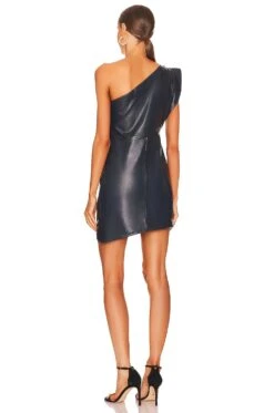 X REVOLVE Corey Leather Mini Dress Navy -Bardot Store LARX WD26 V3