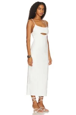 Flor Cut Out Midi Dress White -Bardot Store LEAX WD400 V2