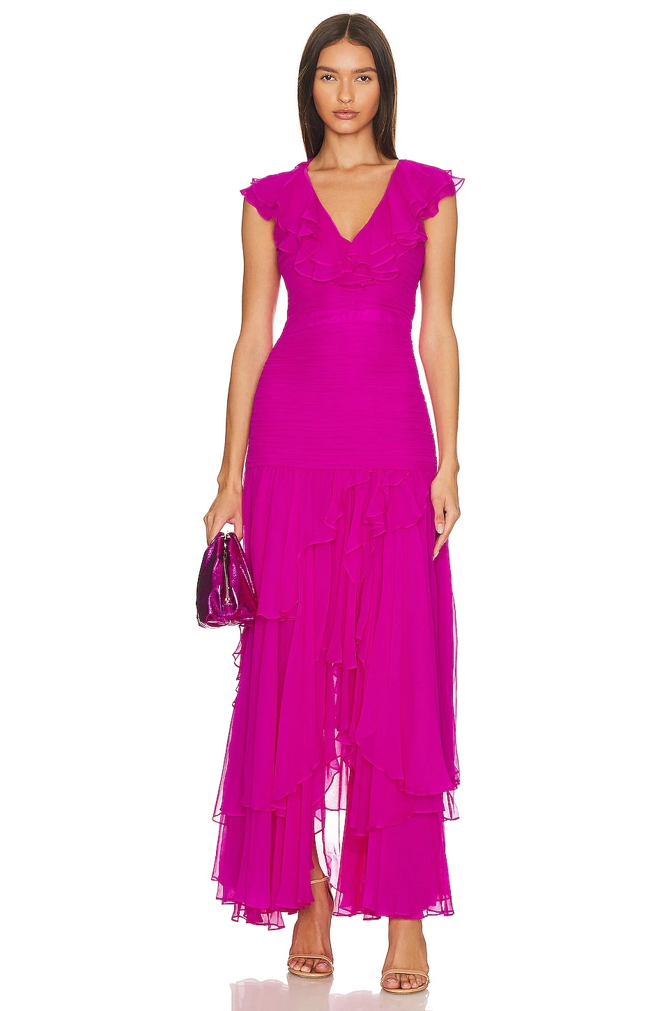 LoveShackFancy Tini Gown Flirty Fuschia 4 LoveShackFancy Tini Gown Flirty Fuschia - Image 4