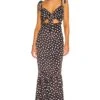 Fiammetta Maxi Dress Black & White Dot