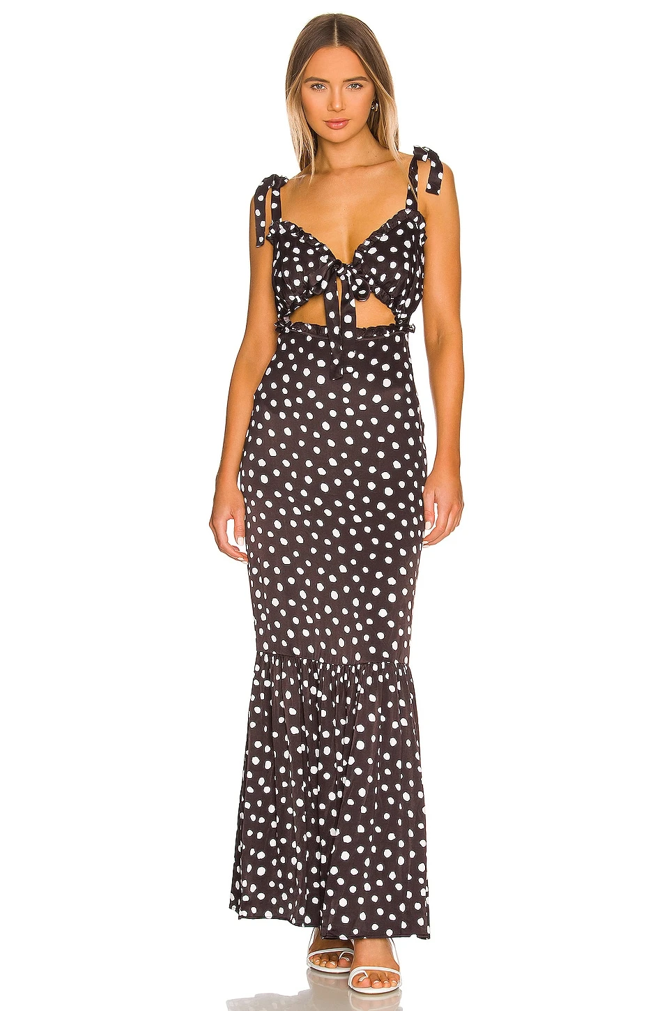 Fiammetta Maxi Dress Black & White Dot 1 Fiammetta Maxi Dress Black & White Dot