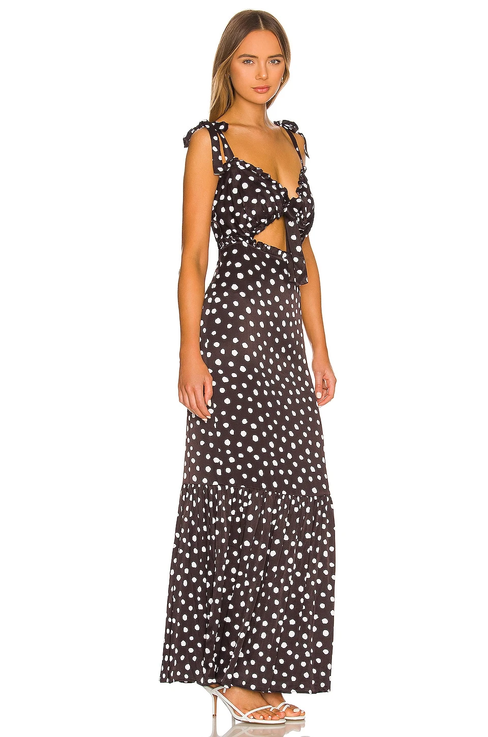 Fiammetta Maxi Dress Black & White Dot 2 Fiammetta Maxi Dress Black & White Dot - Image 2