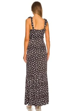 Fiammetta Maxi Dress Black & White Dot 5 Fiammetta Maxi Dress Black & White Dot -Bardot Store MALR WD1087 V3