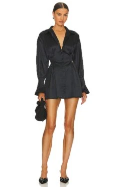 Maritza Shirt Dress Black