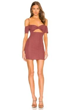 X REVOLVE Della Mini Dress Deep Mauve