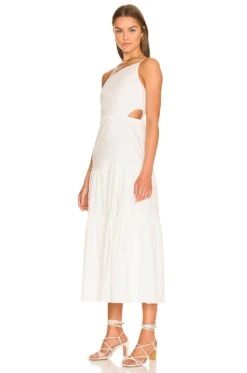 MILLY Bahati Poplin Cutout Dress White -Bardot Store MILL WD999 V3