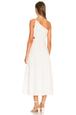 MILLY Bahati Poplin Cutout Dress White -Bardot Store MILL WD999 V4